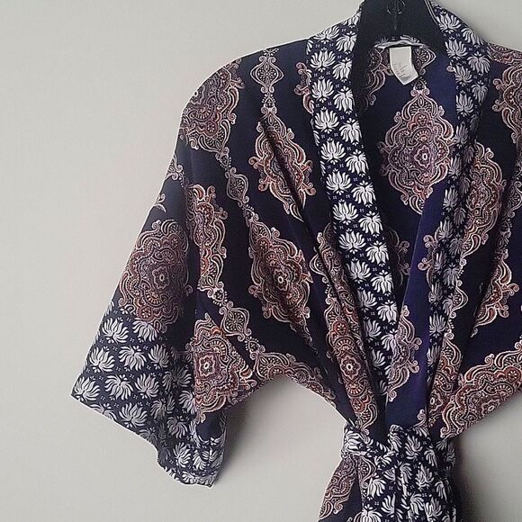 NEW Kimono Hippy Patchwork Floral Tunic Wrap Tie Boho Top Jacket LagenLook - Picture 5 of 16